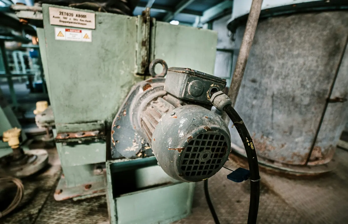 Industrial AC and DC motors connected to variable-speed drive equipment