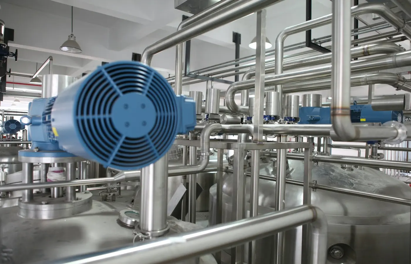 Industrial motor enclosure in a factory setting exposed to dust and water